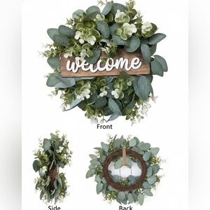 Greenery Welcome Wreath for Door